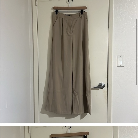 Stone Premium Pleat Front Straight Leg Tailored Pants - Picture 2 of 3